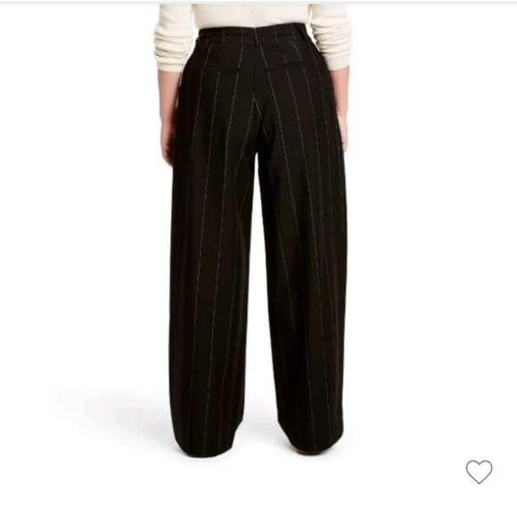 NWT Nili Lotan x Target women’s pinstripe black wide leg trousers 16W/18W - Picture 3 of 7